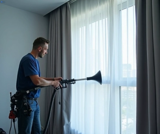 Professional curtain steam cleaning process equipment Matty Curtain Cleaning waterfall-nsw